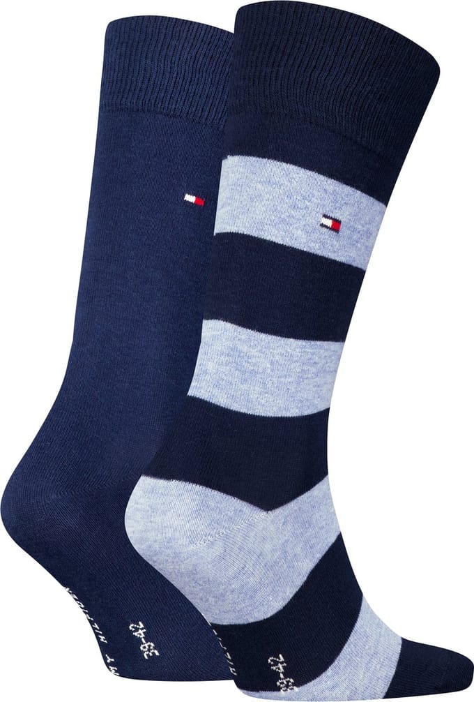 Tommy Hilfiger Rugby Sock (2-pack) - heren sokken - blauw gestreept