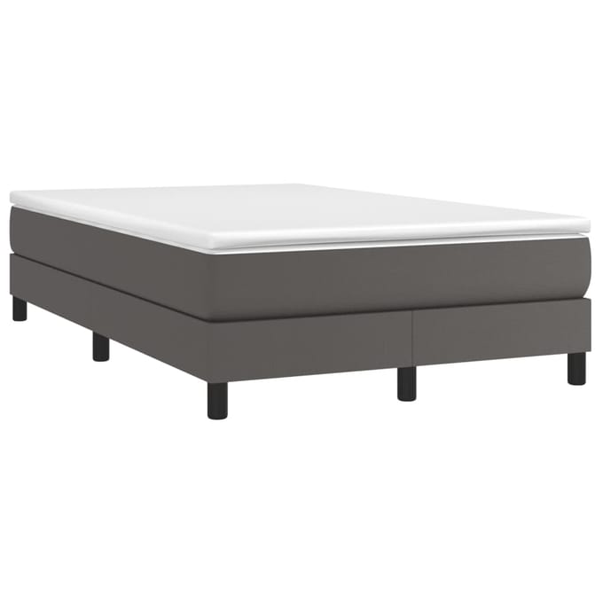 vidaXL - Boxspring - bed - kunstleer - grijs - 120x200 - cm