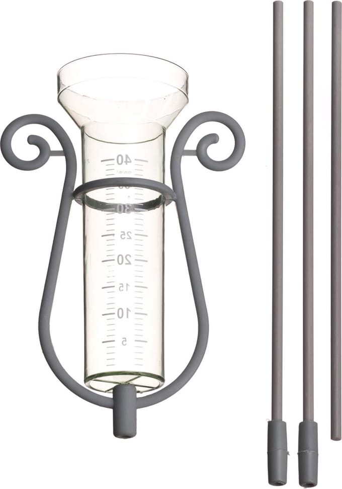 Regenmeter - kunststof - met steel - 100 cm - schaalverdeling