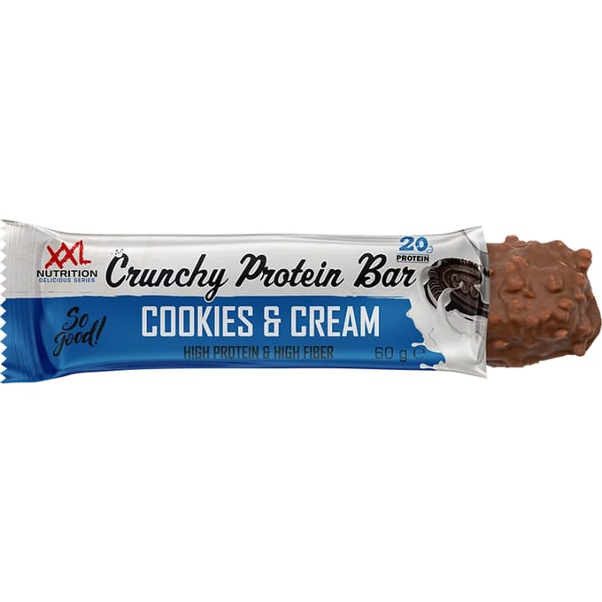XXL Nutrition Crunchy Protein Bar Cookies & Cream 12 Pack