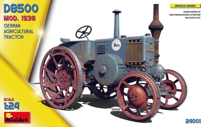 MiniArt Modelbouwpakket Landbouwvoertuigen - 24001 German Agricultural Tractor D8500 Mod. 1938 Plastic - 1:24 - Modelbouw