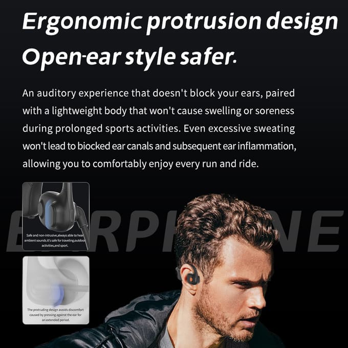 DG09 Bone Conduction Headset Open Talk Noise Cancelling BT Headset Markeerbalk 270 graden rotatie Lang beige