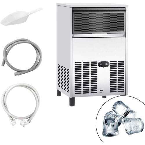 GGM Gastro Eiswürfelbereiter - Zylinder - 48 kg/24 h Zilver
