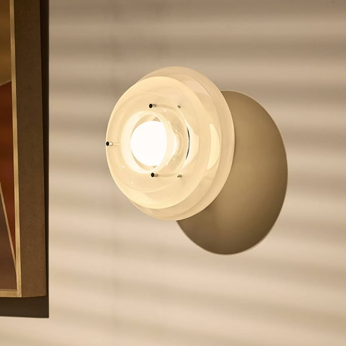 MARKET SET wandlamp Sunset Ø 28 cm, mistwit, glas, E27