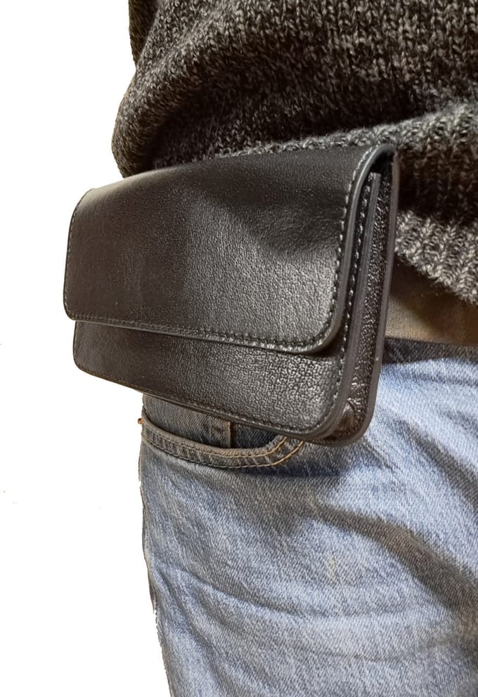 Telefoontasje voor aan de riem (liggend) kwaliteit black