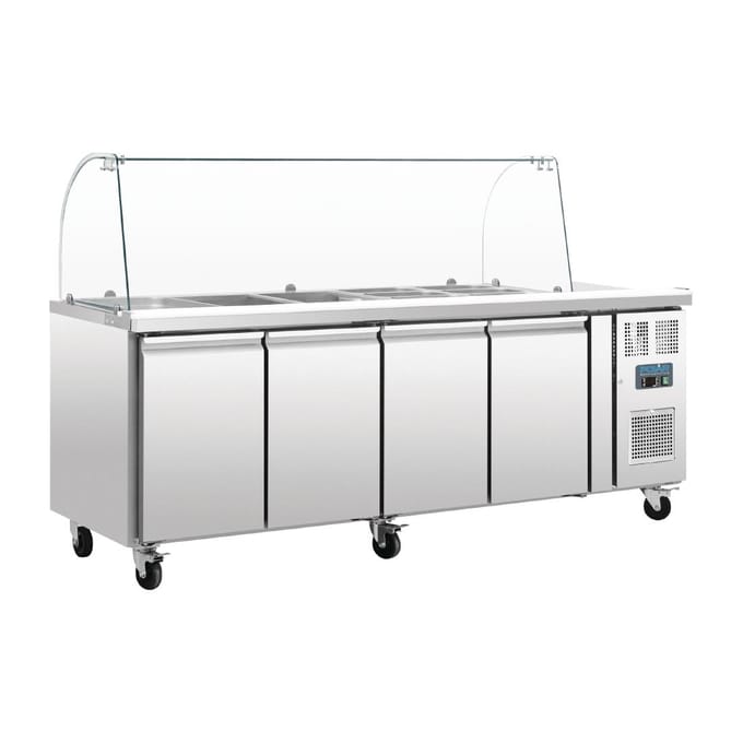 Polar U-serie vierdeurs gekoelde gastronorm salade counter