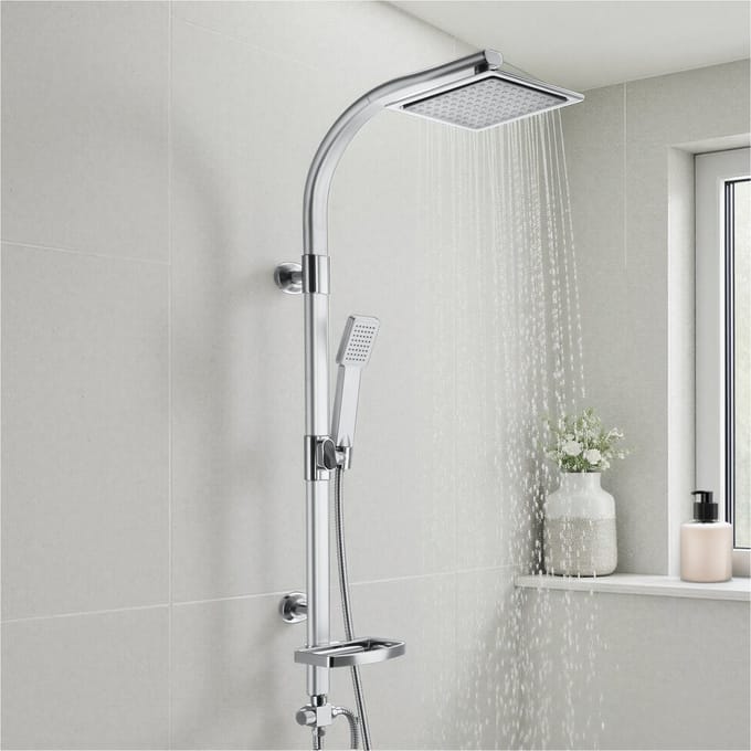 tectake® Douchesysteem - Regendouche met Handdouche | Hoofddouche met Kogelgewricht | Regendouchekop met 100 Jets