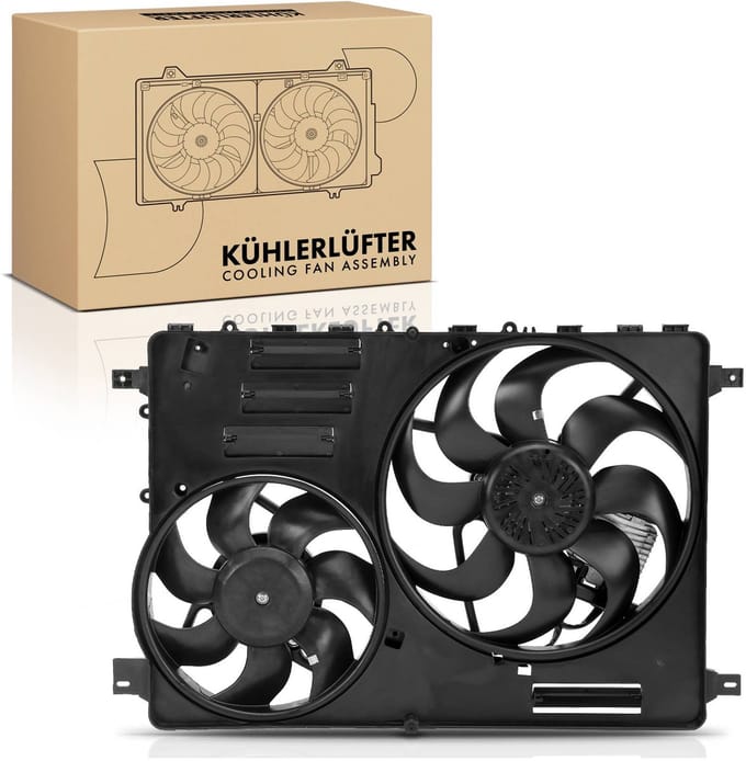 Frankberg 1x Motorradiator dubbelventilator