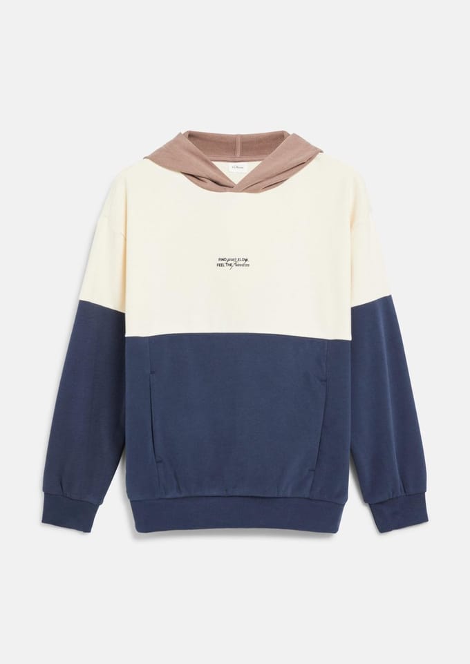 Sweatshirt met ruime pasvorm en capuchon met colour blocking voor kinderen s.Oliver
