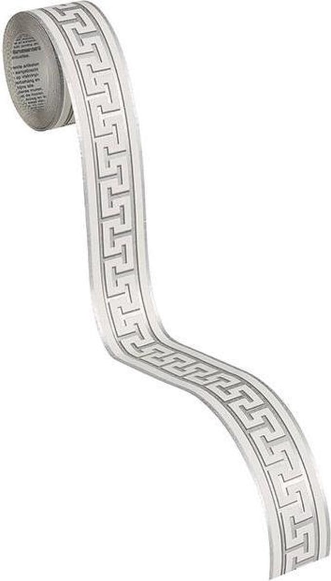 GRAFISCHE BEHANGRAND | Zelfklevend - grijs metallic wit - A.S. Création Only Borders 11