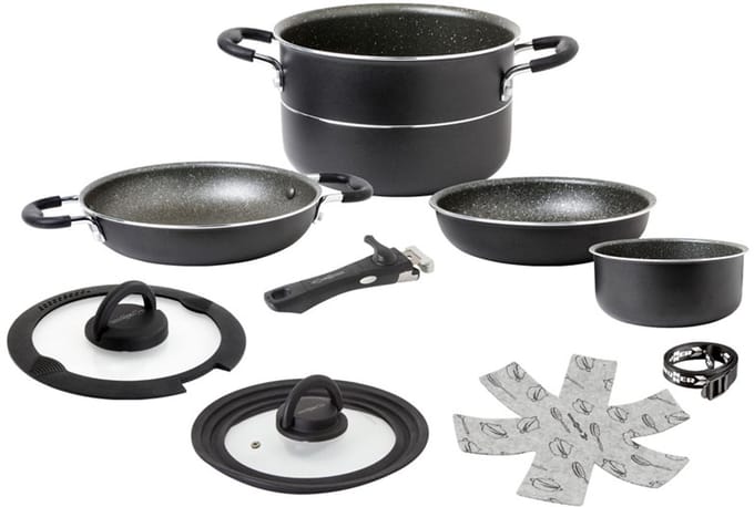 Brunner Pirate NG Camping Pannenset - Ø20 - 8 Delig - Stapelbaar - Aluminium - PFOA Vrij