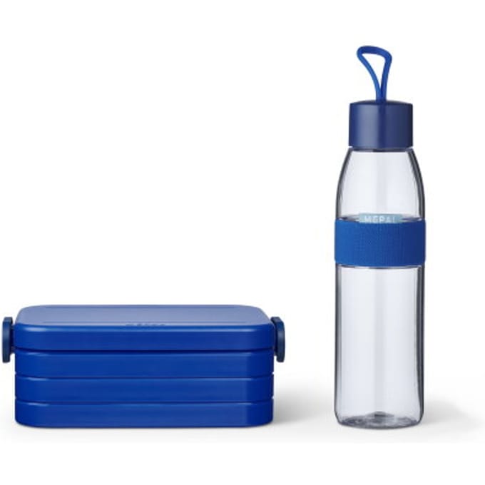 Mepal Lunchbox midi met Waterfles 500 ml - Broodtrommel - 4 boterhammen - Vivid blue