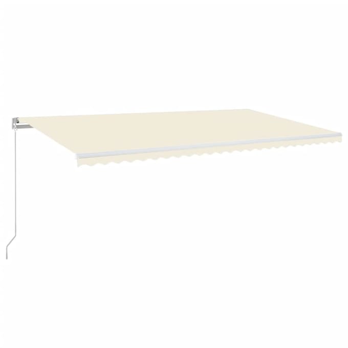 vidaXL - Luifel - handmatig - uittrekbaar - met - LED - 600x350 - cm - crèmekleurig