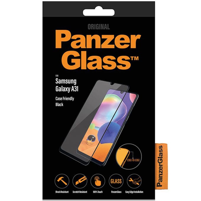 PanzerGlass - Screenprotector geschikt voor Samsung Galaxy A32 4G Glazen | PanzerGlass Edge to Edge Screenprotector - Case Friendly - Zwart