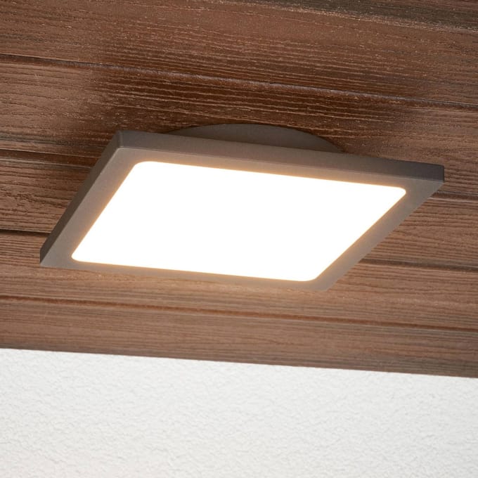 Lucande - LED plafondlamp - 1licht - Aluminium, polycarbonaat - H: 4.1 cm - antraciet, wit - Inclusief lichtbron