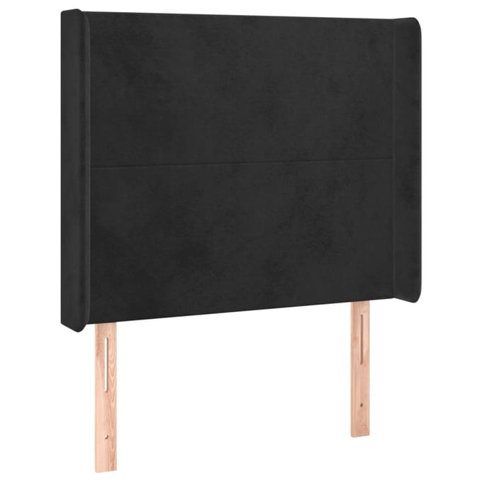 vidaXL - Hoofdbord - LED - 103x16x118/128 - cm - fluweel - zwart