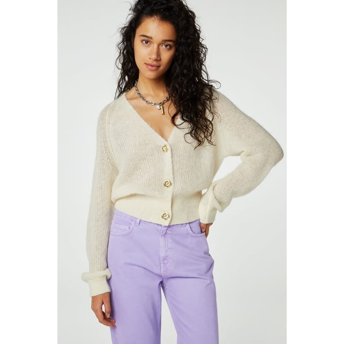 Fabienne Chapot Casey Cardigan Cream White Maat: S | Cardigans Outlet | Dames | Wit