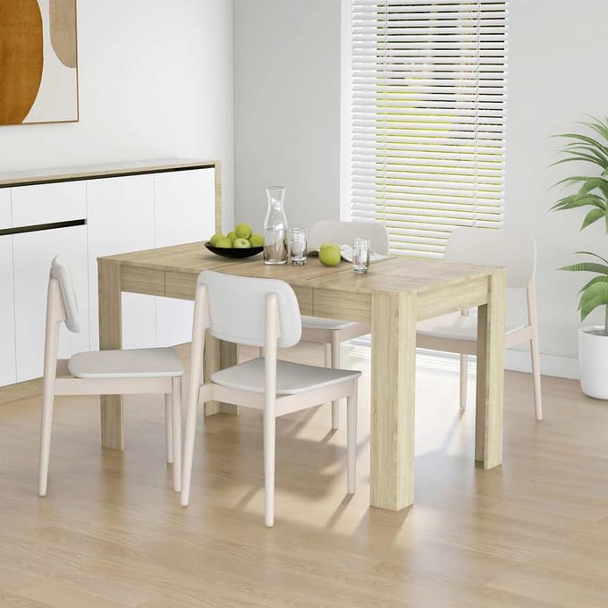 vidaXL - Eettafel - 140x74,5x76 - cm - spaanplaat - sonoma - eikenkleurig