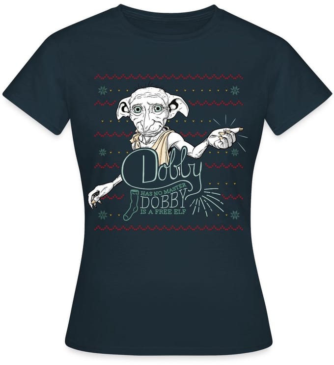 Harry Potter Dobby Lelijk Kerstmis T-Shirt Dames
