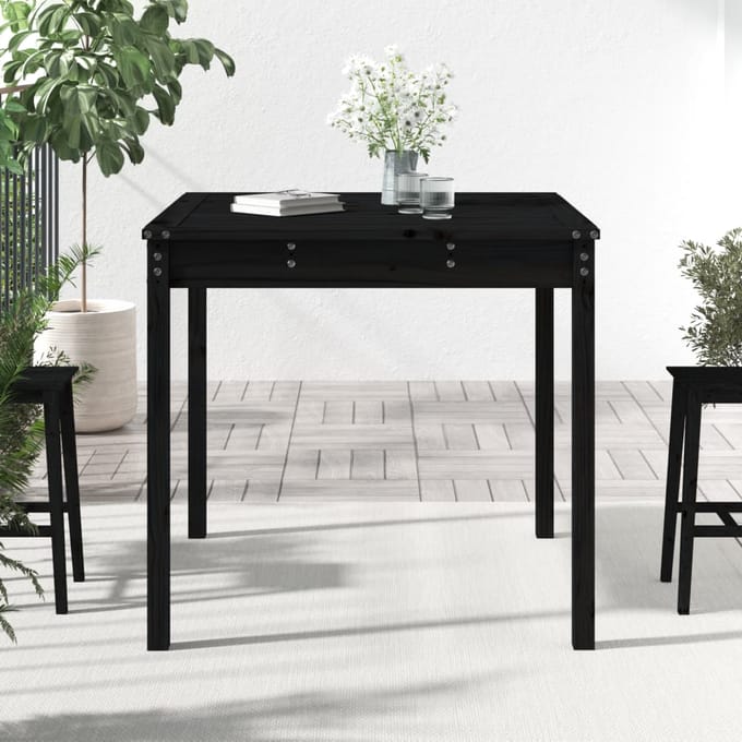 vidaXL - Tuintafel - 82,5x82,5x76 - cm - massief - grenenhout - zwart