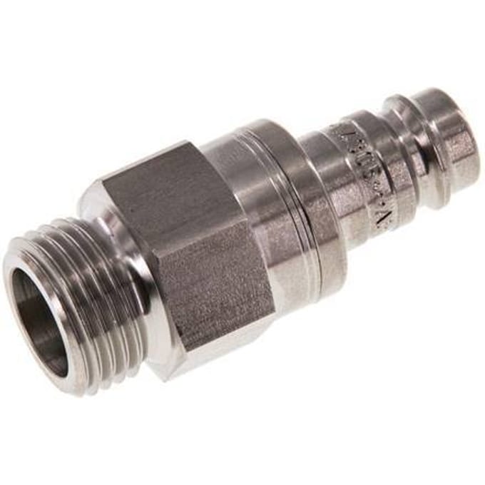 RVS DN 10 Luchtkoppeling Insteeknippel G 1/2 inch Buitendraad Double Shut-Off - CLP10-M-S-SV-P-012