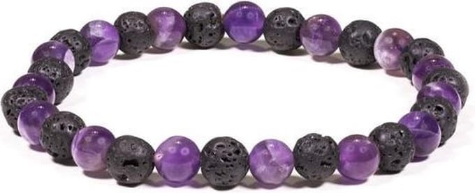 Yogi & Yogini naturals Armband lava/amethyst (± 6mm)