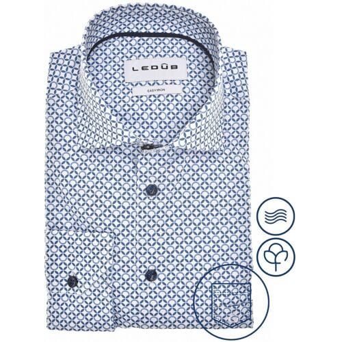 Ledûb Overhemd Geometric Circles of Style Blauw / male