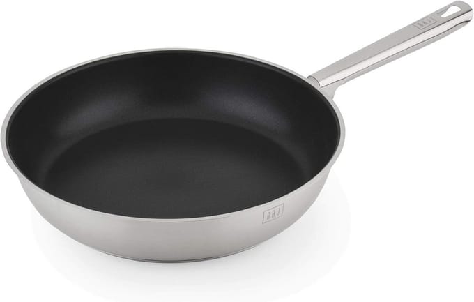 Premium Koekenpan van Roestvrij Staal met Teflon - 26 cm