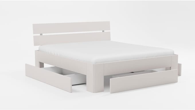 B Bright Bed Fresh 500 met hoofdbord en 3 opbergladen - 140 x 210 cm - wit
