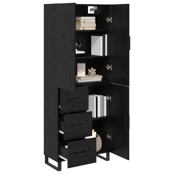 vidaXL - Highboard - 2 - st - Zwart - Eiken - 69,5 - x - 34 - x - 180 - cm