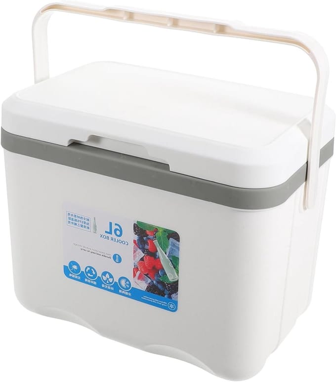 Diepvries Lunchbox - Campingkoeler Container - Picknick Kamperen - Ruim Ontwerp - 27x23x18CM - Wit