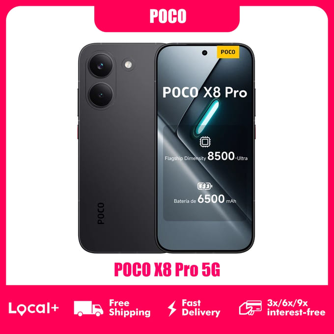 POCO X8 Pro, wereldwijde versie, smartphone met Dimensity 8500-chip, 6500 mAh-batterij, 6,59 inch 120 Hz AMOLED-scherm, 50 MP-camera, NFC, Android 14.