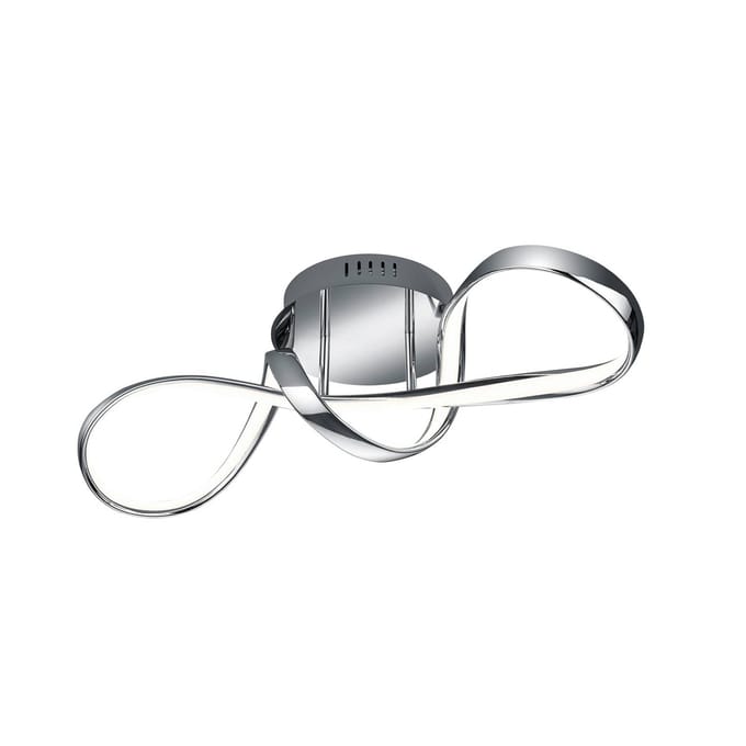 Reality Leuchten LED plafondlamp Perugia met switch-dimmer, chroom