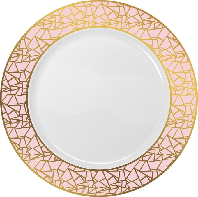 Mosaic - Servies Set, Roos/Goud Borden 32Stuks