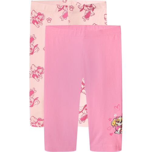 LUPILU Set van 2 korte kinder leggings (Roze, 122/128)