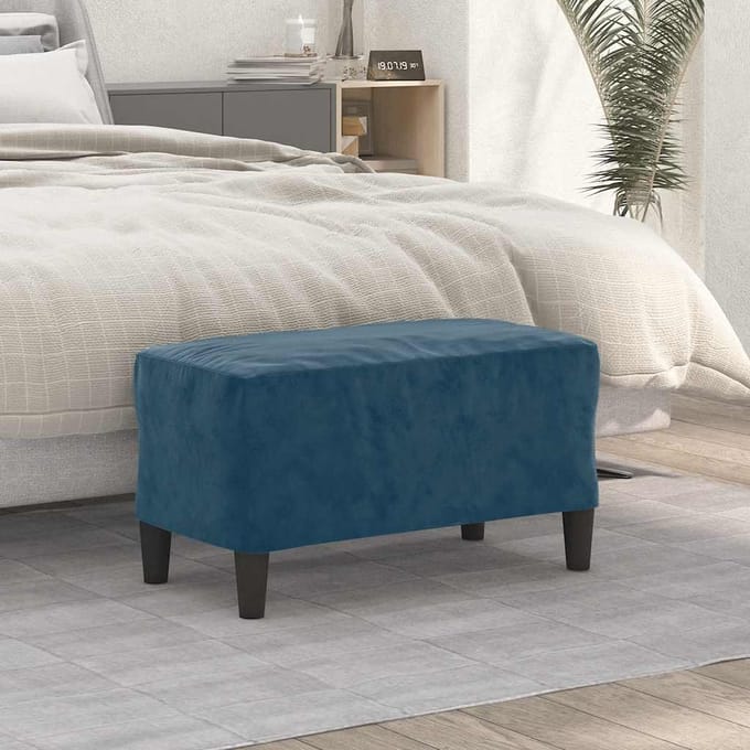 vidaXL - Bankje - 70x35x41 - cm - fluweel - blauw