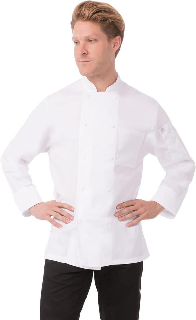 Professionele Koksbuis Lange Mouwen Ademend Twill Katoen Polyester