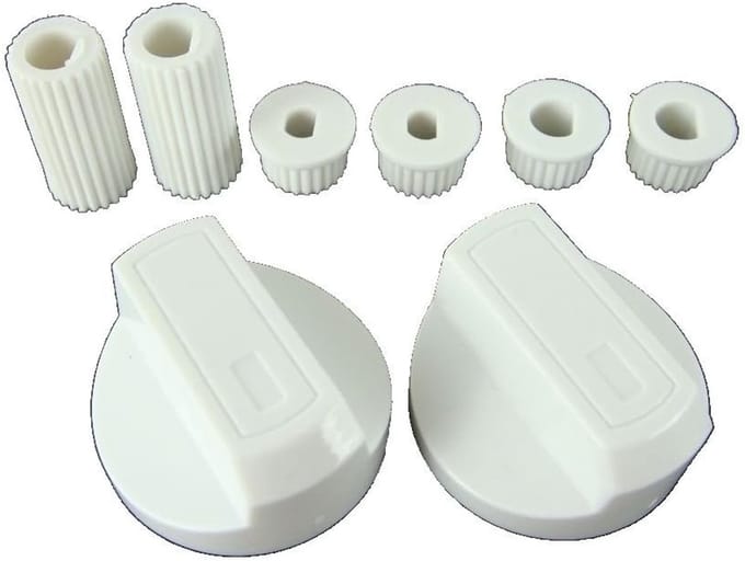 Vervangende Knoppen - Universele Adapters - Apparaten Repareren - Set van Twee - Stuks - Wit