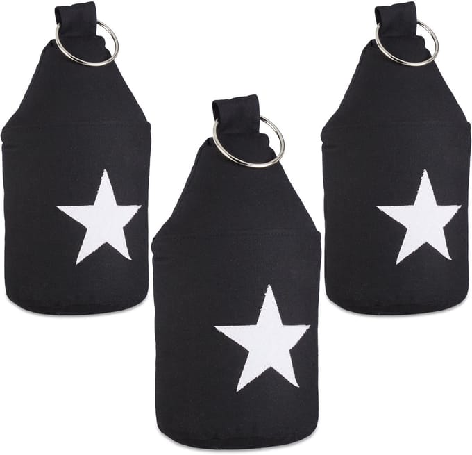 3x deurstopper ster - deurvastzetter - deurstop met handvat - zwart