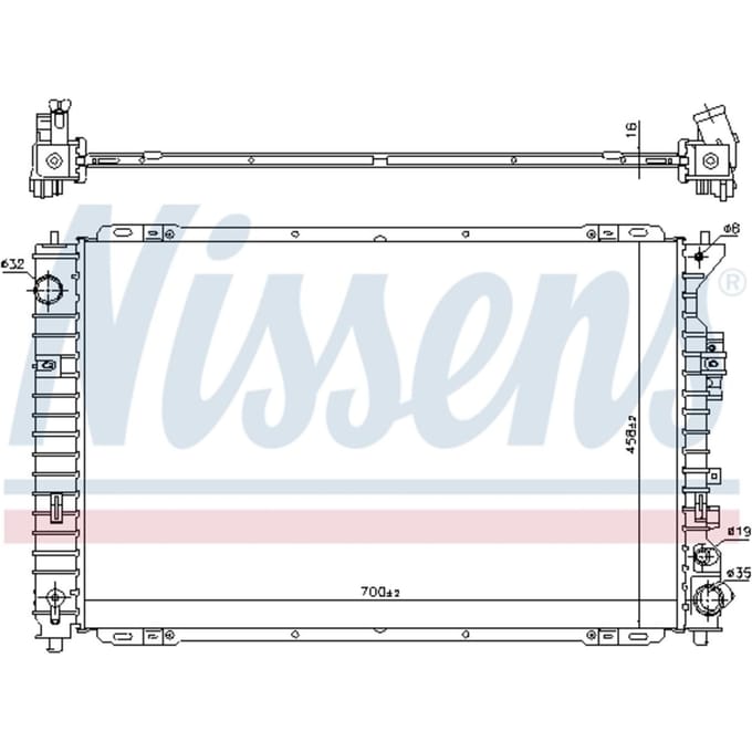 Radiator, motorkoeling NISSENS 606556