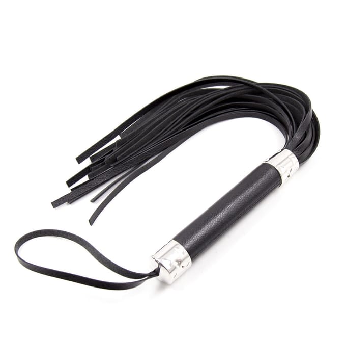 Smart Moves - Flogger - Glad Handvat - 50 cm - Zwart/Zilver