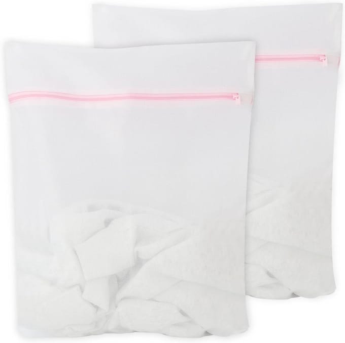 Wasnet Set - Waszakken - Kleding Beschermen - Verborgen Ritssluiting - 40 x 50 cm - Wit