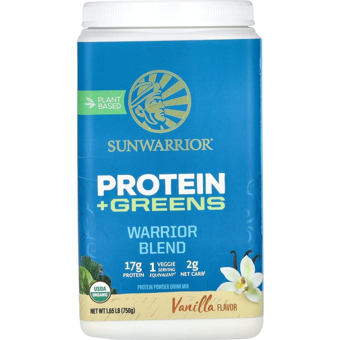 Sunwarrior Warrior Blend + Greens Organic (750g) Vanilla - Eiwitten - Veganistisch eiwit