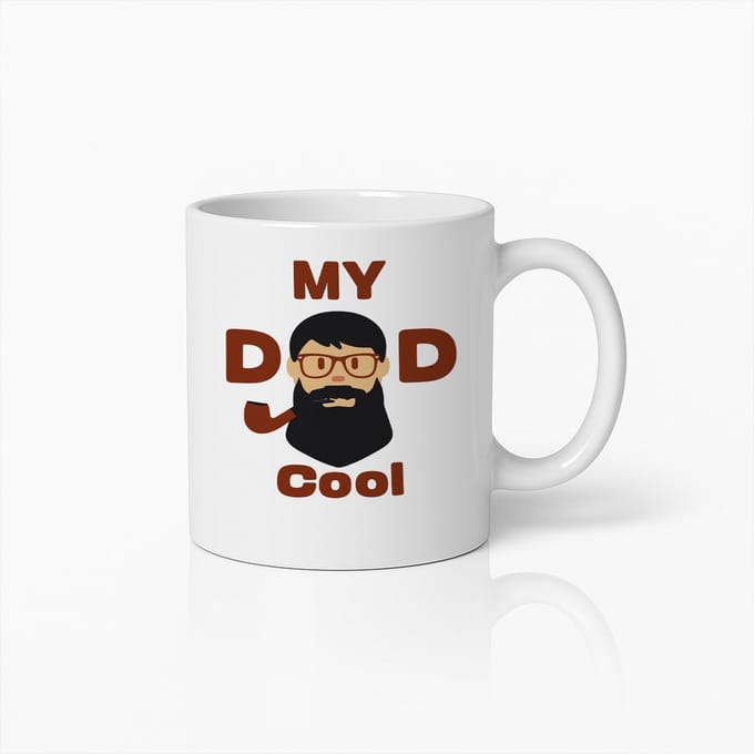 Mijn Papa is Cool – Grappige Baard en Bril Vader Mok 330ml