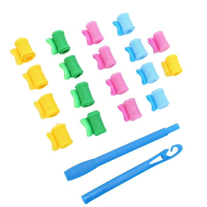 Professionele DIY Haarkrullers Rollers Spiraalkrullen met Haak Handvat Haarkapsel Gereedschap Set multi