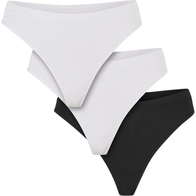 Urban Classics - Rip Tanga 3-Pack String - M - Wit/Zwart