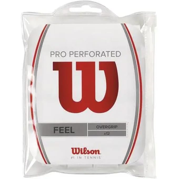 Wilson Pro Overgrip Perforated Verpakking 12 Stuks-Wit