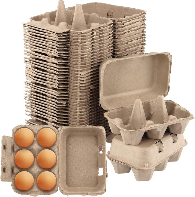 Eierdozen Karton - Doosjes voor Eieren - Opslag Thuis - Compressie Weerstand - 15x10x7cm - Natuurlijk