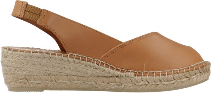 Dames leren espadrille met open neus en sleehak | BERNIA-P