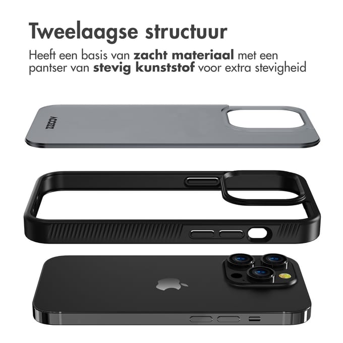Accezz Hoesje - Geschikt voor Apple iPhone 14 Pro - Frosted Backcover - Zwart